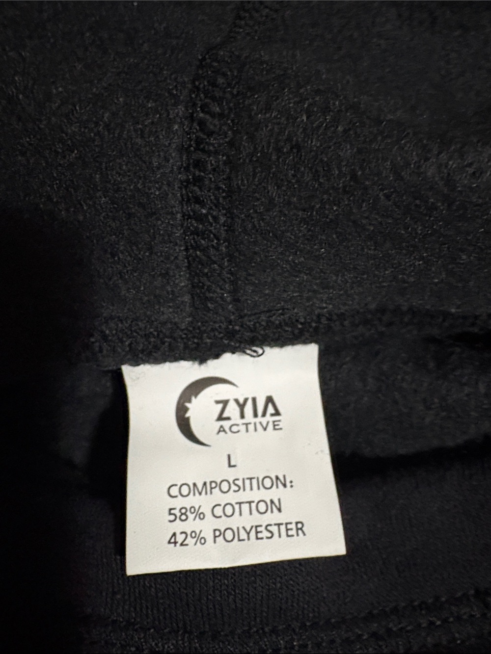 ZYIA Active Black Hoodie with Black & White Leopard Leggings and Camo Leggings - Picture 6 of 10